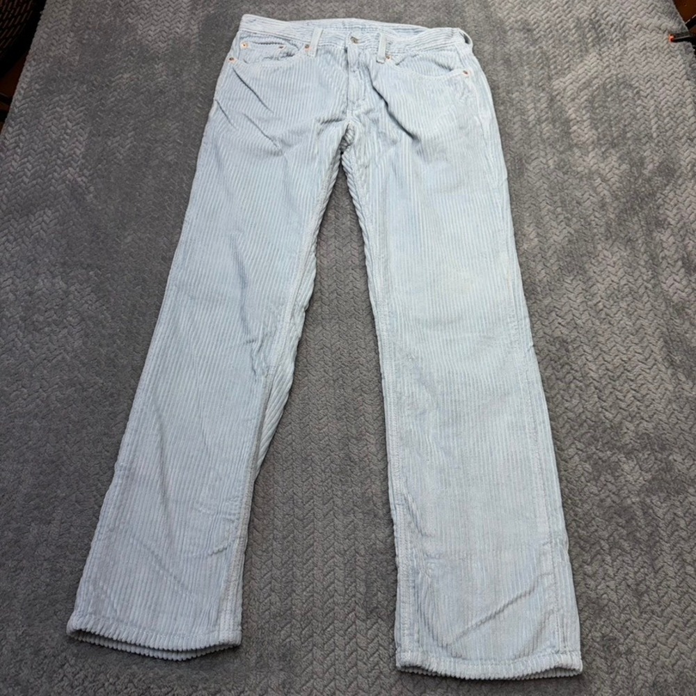 Levi's 559 Elephant Corduroy Pants Mens 32x31 Relaxed Straight Light Blue Cotton